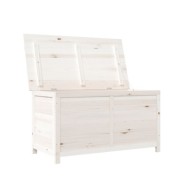 Boîte à coussins d'extérieur Blanc 100x50x56 cm Sapin massif