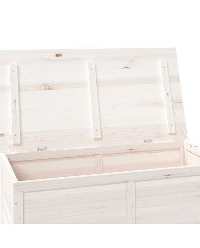 Boîte à coussins d'extérieur Blanc 100x50x56 cm Sapin massif