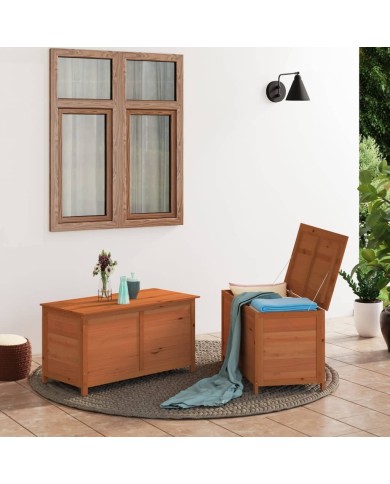 Boîte à coussins d'extérieur Marron 100x50x56 cm Sapin massif