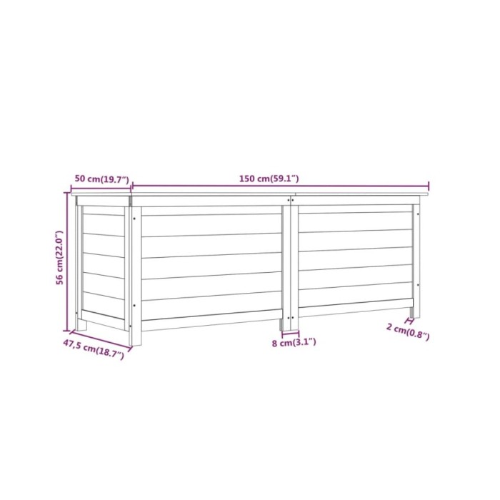 Boîte à coussins extérieur Anthracite 150x50x56 cm Sapin massif