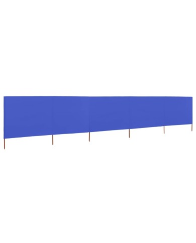 Paravent 5 panneaux Tissu 600 x 120 cm Bleu azuré
