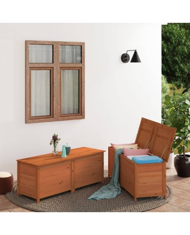 Boîte à coussins d'extérieur Marron 150x50x56 cm Sapin massif