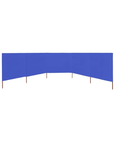 Paravent 5 panneaux Tissu 600 x 120 cm Bleu azuré