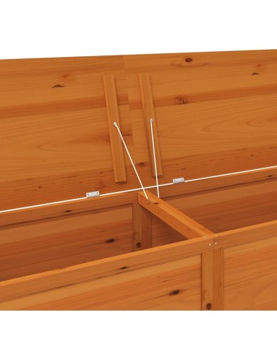 Boîte à coussins d'extérieur Marron 200x50x56 cm Sapin massif