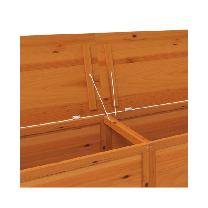 Boîte à coussins d'extérieur Marron 200x50x56 cm Sapin massif