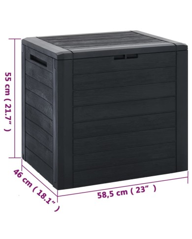 Boîte de stockage jardin Anthracite 58,5x46x55 cm Polypropylène