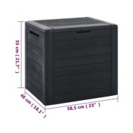 Boîte de stockage jardin Anthracite 58,5x46x55 cm Polypropylène
