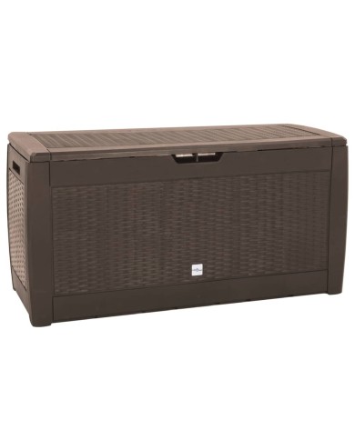 Boîte de stockage de jardin Marron 119x48x60 cm Polypropylène