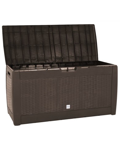 Boîte de stockage de jardin Marron 119x48x60 cm Polypropylène