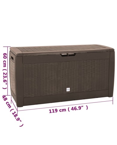 Boîte de stockage de jardin Marron 119x48x60 cm Polypropylène