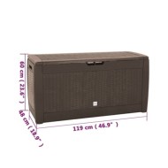 Boîte de stockage de jardin Marron 119x48x60 cm Polypropylène