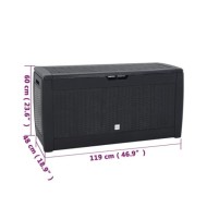 Boîte de stockage jardin Anthracite 119x48x60 cm Polypropylène