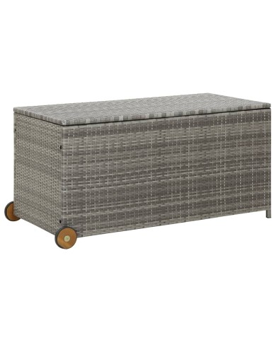 Boîte de rangement de jardin Gris clair 120x65x61 cm Rotin