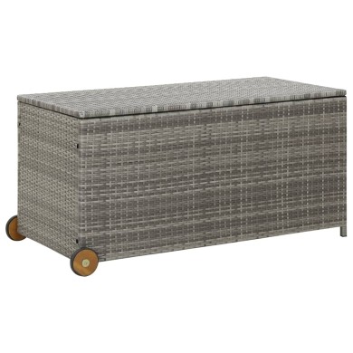 Boîte de rangement de jardin Gris clair 120x65x61 cm Rotin