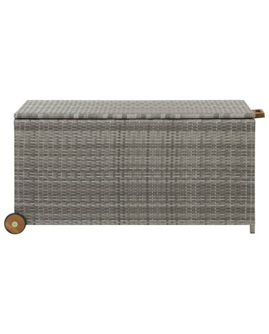 Boîte de rangement de jardin Gris clair 120x65x61 cm Rotin