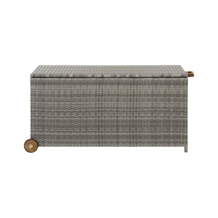 Boîte de rangement de jardin Gris clair 120x65x61 cm Rotin
