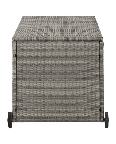 Boîte de rangement de jardin Gris clair 120x65x61 cm Rotin