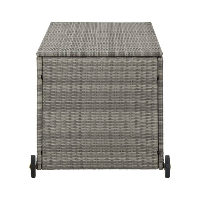 Boîte de rangement de jardin Gris clair 120x65x61 cm Rotin