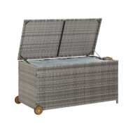 Boîte de rangement de jardin Gris clair 120x65x61 cm Rotin