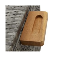 Boîte de rangement de jardin Gris clair 120x65x61 cm Rotin