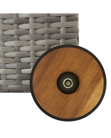 Boîte de rangement de jardin Gris clair 120x65x61 cm Rotin