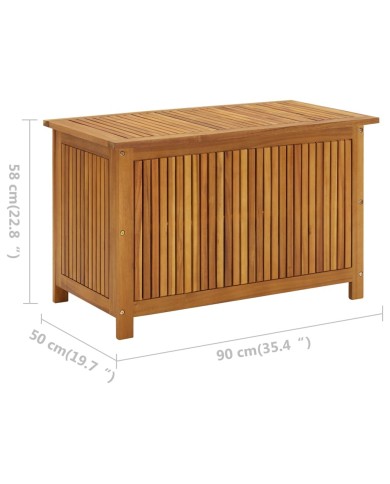 Boîte de rangement de jardin 90x50x58 cm Bois d'acacia solide