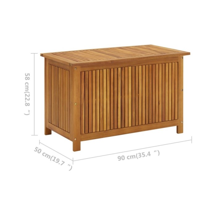 Boîte de rangement de jardin 90x50x58 cm Bois d'acacia solide