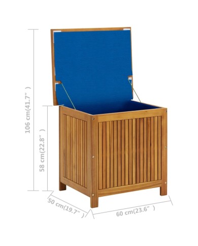 Boîte de rangement de jardin 60x50x58 cm Bois d'acacia solide