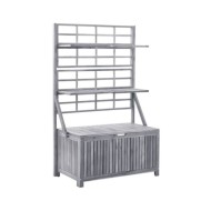 Boîte de rangement avec treillis Gris 99x55x160cm Acacia solide
