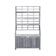 Boîte de rangement avec treillis Gris 99x55x160cm Acacia solide