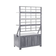 Boîte de rangement avec treillis Gris 99x55x160cm Acacia solide