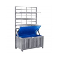 Boîte de rangement avec treillis Gris 99x55x160cm Acacia solide