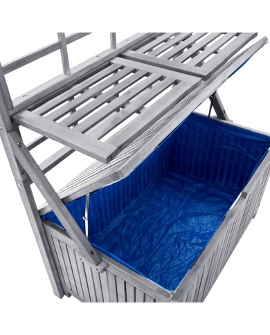 Boîte de rangement avec treillis Gris 99x55x160cm Acacia solide