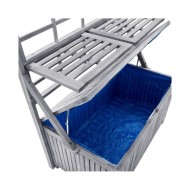 Boîte de rangement avec treillis Gris 99x55x160cm Acacia solide