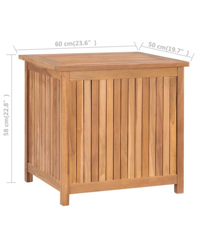 Boîte de rangement de jardin 60x50x58 cm Bois de teck solide