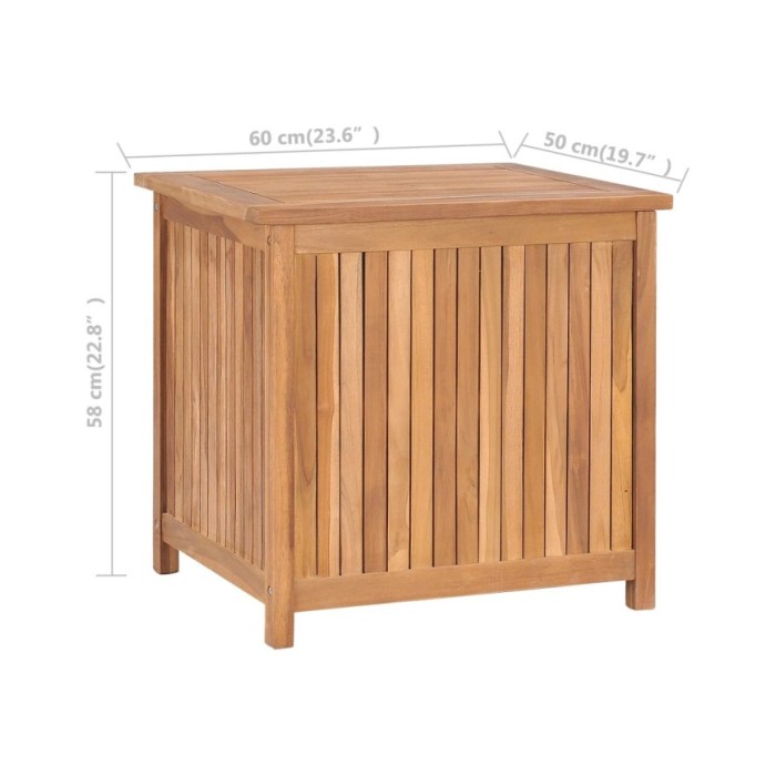 Boîte de rangement de jardin 60x50x58 cm Bois de teck solide