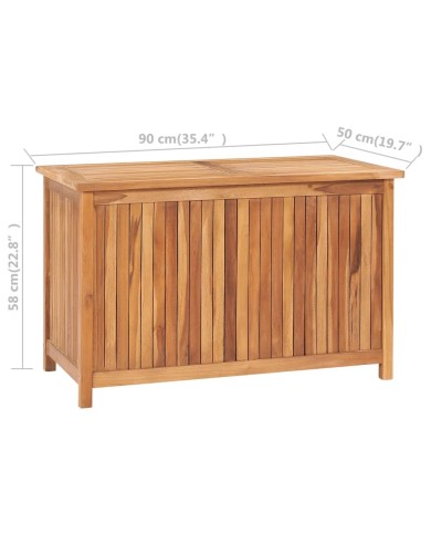 Boîte de rangement de jardin 90x50x58 cm Bois de teck solide
