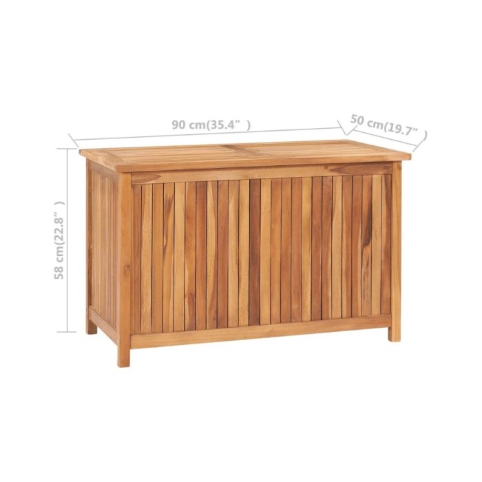 Boîte de rangement de jardin 90x50x58 cm Bois de teck solide