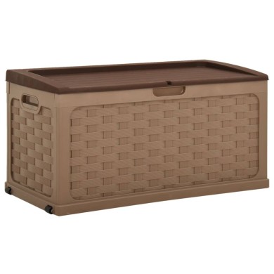 Boîte de rangement de jardin 335 L Moka-Chocolat PP Rotin