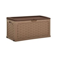 Boîte de rangement de jardin 335 L Moka-Chocolat PP Rotin