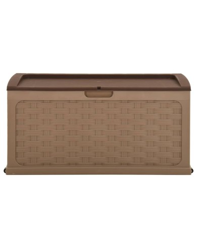 Boîte de rangement de jardin 335 L Moka-Chocolat PP Rotin