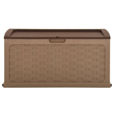 Boîte de rangement de jardin 335 L Moka-Chocolat PP Rotin