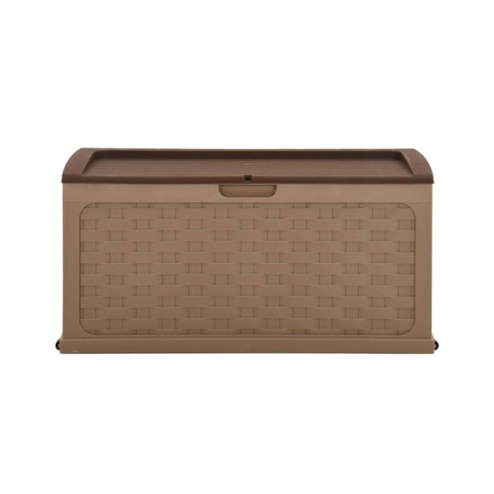 Boîte de rangement de jardin 335 L Moka-Chocolat PP Rotin