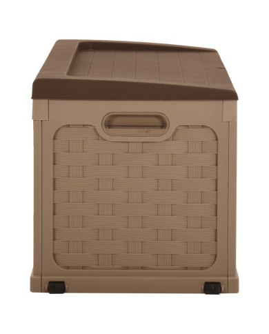 Boîte de rangement de jardin 335 L Moka-Chocolat PP Rotin