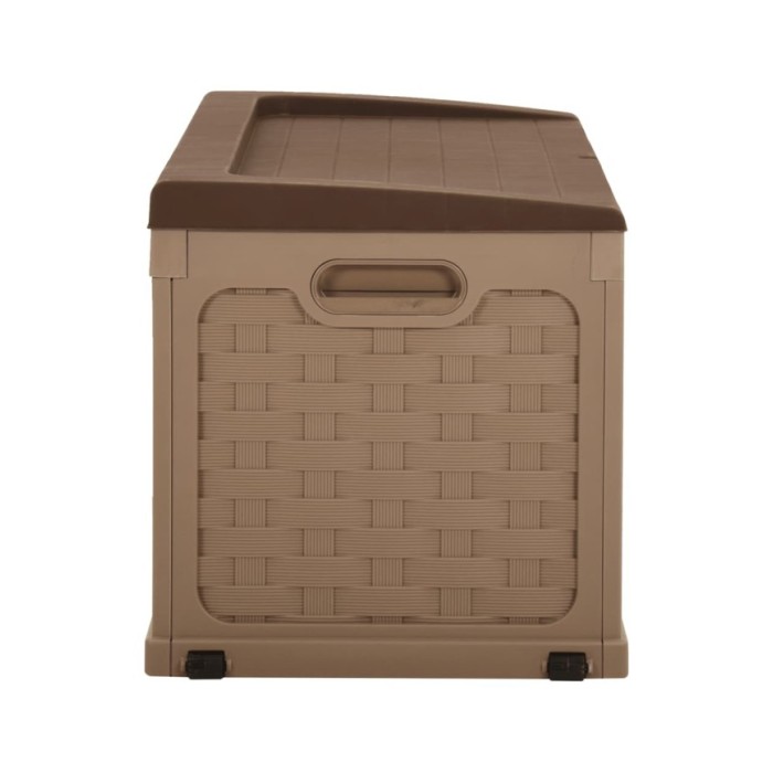 Boîte de rangement de jardin 335 L Moka-Chocolat PP Rotin
