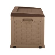 Boîte de rangement de jardin 335 L Moka-Chocolat PP Rotin