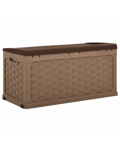 Boîte de rangement de jardin 335 L Moka-Chocolat PP Rotin