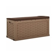 Boîte de rangement de jardin 335 L Moka-Chocolat PP Rotin