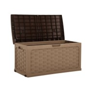 Boîte de rangement de jardin 335 L Moka-Chocolat PP Rotin