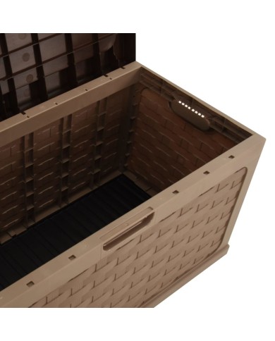 Boîte de rangement de jardin 335 L Moka-Chocolat PP Rotin
